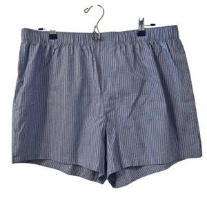Blue and White Banana Republic Men's Stripe Boxers
